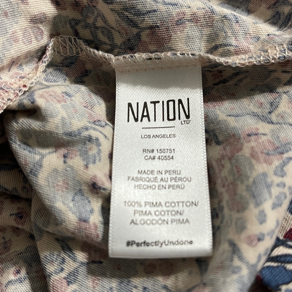 Nation‎ LTD Martine Knit Midi Dress Size Small Floral Print Tiered Smocked Waist - Picture 3 of 8